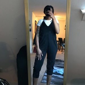 Black cotton overalls